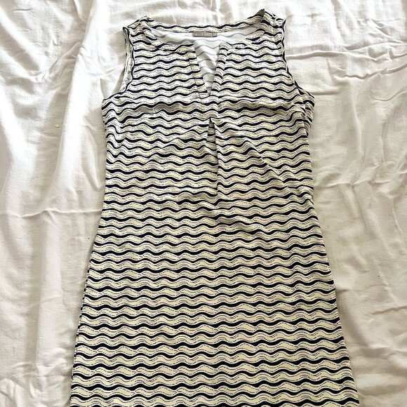 Ellie Kai navy and white sleeveless tunic dress, size 4 - Picture 3 of 5